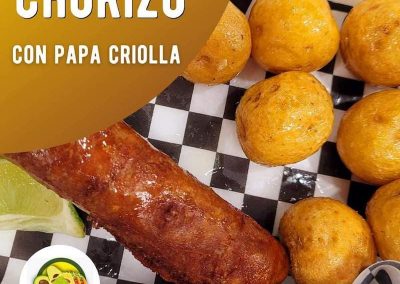 Chorizo con papa criolla